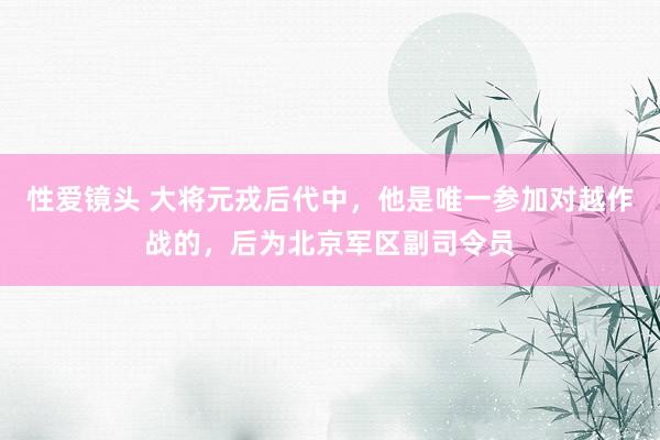 性爱镜头 大将元戎后代中，他是唯一参加对越作战的，后为北京军区副司令员