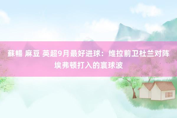 蘇暢 麻豆 英超9月最好进球：维拉前卫杜兰对阵埃弗顿打入的寰球波