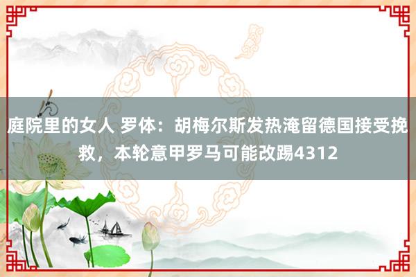 庭院里的女人 罗体：胡梅尔斯发热淹留德国接受挽救，本轮意甲罗马可能改踢4312